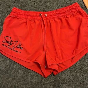 Red south padre beach shorts